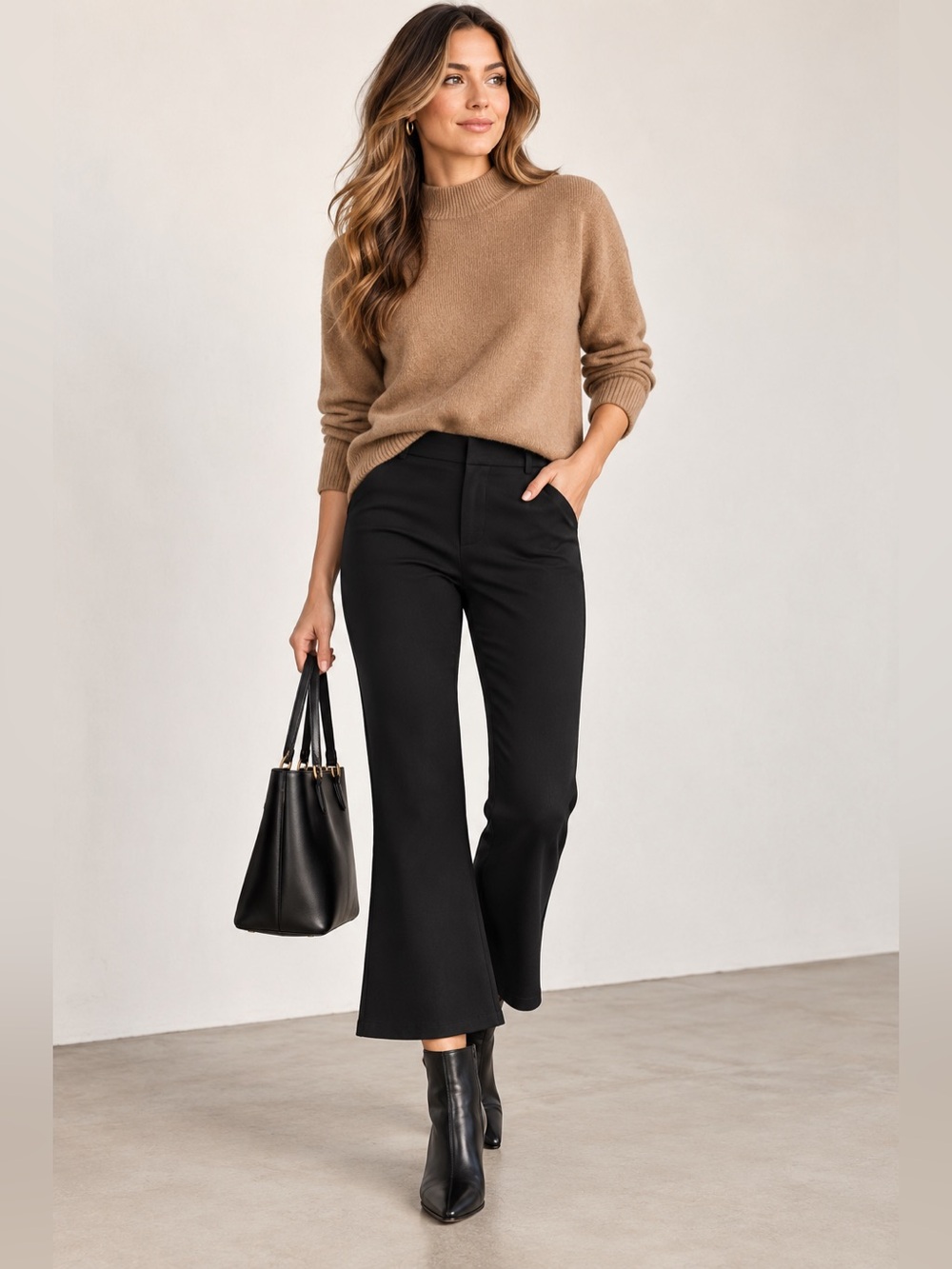 FRAME Le Serge Crop Flare Black Trouser Jeans Size 27 Fall Workwear
